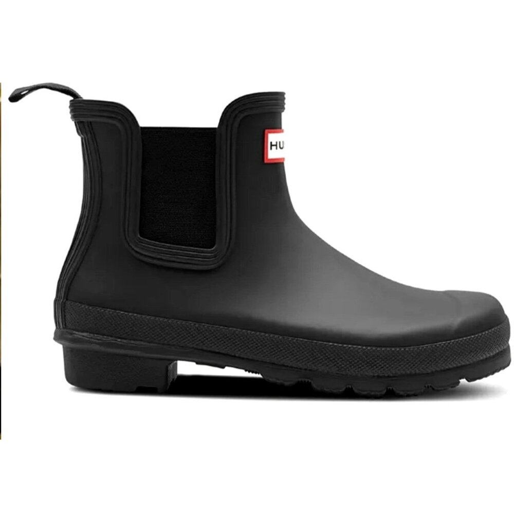 HUNTER Rain Boots Woman's 9 Original Chelsea Black Classic Waterproof Rainboots - Picture 10 of 13